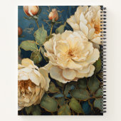 Create Your Own Teal Peach & Yellow Roses Floral Notizblock (Rückseite)