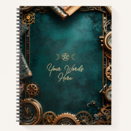 Create Your Own Teal Steampunk Journals Notizblock