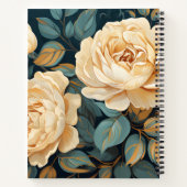 Create Your Own Teal & Yellow Roses Spray Floral Notizblock (Rückseite)