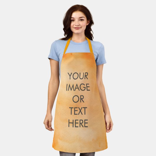 Create Your Own text watercolour orange Apron Schürze (Getragen)