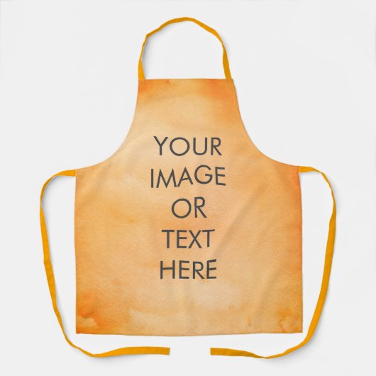 Create Your Own text watercolour orange Apron Schürze (Vorderseite)