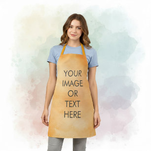 Create Your Own text watercolour orange Apron Schürze