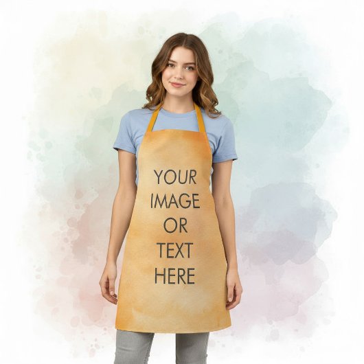 Create Your Own text watercolour orange Apron Schürze