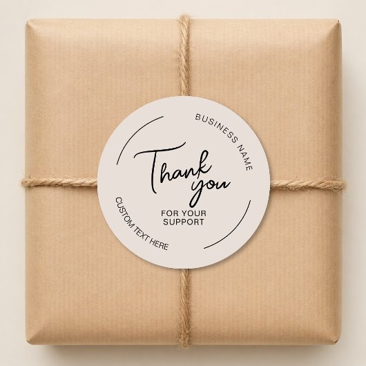 Create Your Own Thank You Beige Business  Runder Aufkleber