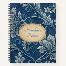 Create Your Own Tourquoise Embossed Vintage Floral Notizblock