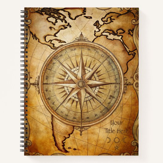 Create Your Own Traveler Compass Rose Map Notizblock (Vorderseite)