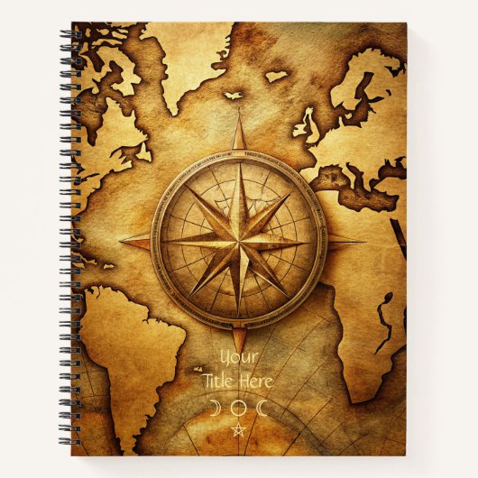 Create Your Own Traveller Compass Rose Map Notizblock (Vorderseite)
