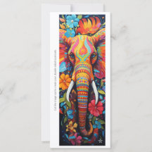 Create Your Own Tribal Elephant Bookmark Card