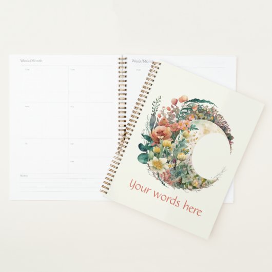 Create Your Own Tropical Floral Crescent Moon Planer (Anzeige)