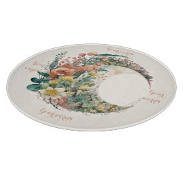 Create Your Own Tropical Floral Crescent Moon Schneidebrett