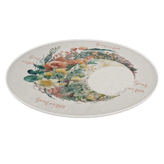 Create Your Own Tropical Floral Crescent Moon Schneidebrett (Ecke)