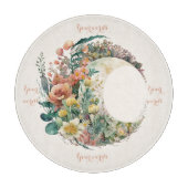 Create Your Own Tropical Floral Crescent Moon Schneidebrett (Vorderseite)