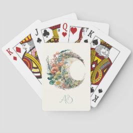 Create Your Own Tropical Floral Crescent Moon Spielkarten