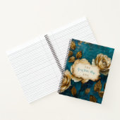 Create Your Own Turquoise Blue Gold Roses Floral Notizblock (Innenseite)