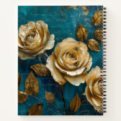 Create Your Own Turquoise Blue Gold Roses Floral Notizblock (Rückseite)