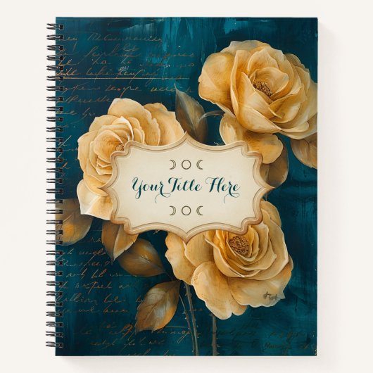 Create Your Own Turquoise Golden Yellow Rose Spray Notizblock (Vorderseite)