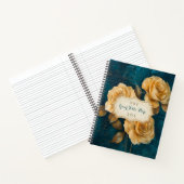 Create Your Own Turquoise Golden Yellow Rose Spray Notizblock (Innenseite)