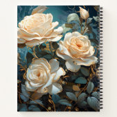Create Your Own Turquoise Pale Peach Roses Floral Notizblock (Rückseite)