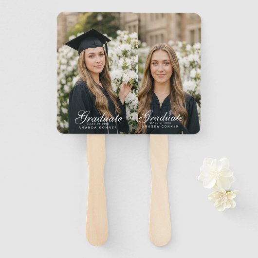 Create Your Own Two Sided Photo Graduation Fächer (Vorne und Hinten)