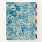Create Your Own Vintage Blue Brocade Newsprint Notizblock (Rückseite)