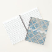 Create Your Own Vintage Blue Damask Newsprint Notizblock (Innenseite)