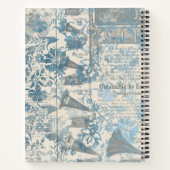 Create Your Own Vintage Blue Damask Newsprint Notizblock (Rückseite)