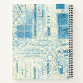 Create Your Own Vintage Blue Damask Postage Notizblock (Rückseite)