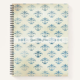 Create Your Own Vintage Blue Fleur de Lis Notizblock