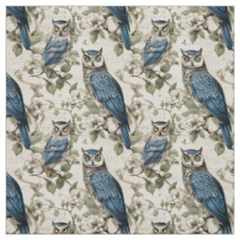 Create Your Own Vintage Blue Owls Stoff