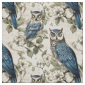 Create Your Own Vintage Blue Owls Stoff (Nahaufnahme)