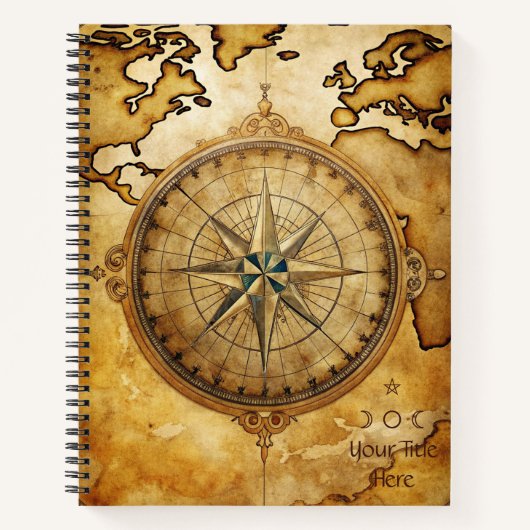 Create Your Own Vintage Compass Rose Travel Notizblock (Vorderseite)