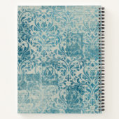 Create Your Own Vintage Teal Damask Newsprint Notizblock (Rückseite)
