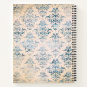 Create Your Own Vintage Teal Damask Notizblock (Rückseite)