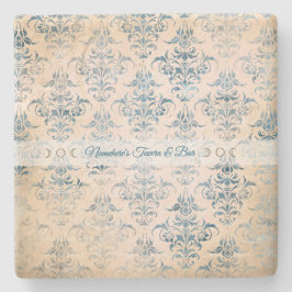 Create Your Own Vintage Teal Damask Steinuntersetzer