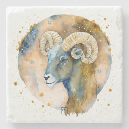 Create Your Own Watercolor Aries Steinuntersetzer