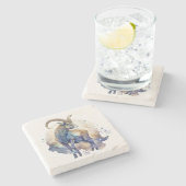 Create Your Own Watercolor Capricorn Steinuntersetzer (Seitenansicht)