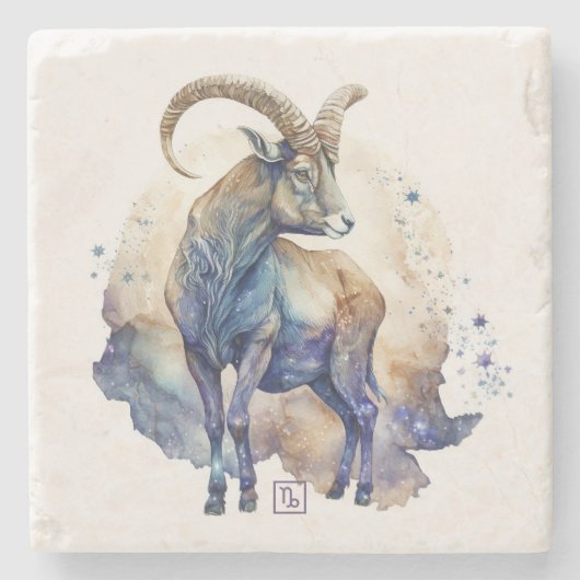 Create Your Own Watercolor Capricorn Steinuntersetzer (Vorderseite)
