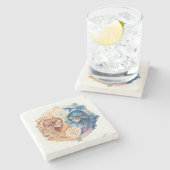 Create Your Own Watercolor Gemini Steinuntersetzer (Seitenansicht)