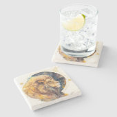 Create Your Own Watercolor Leo Steinuntersetzer (Seitenansicht)