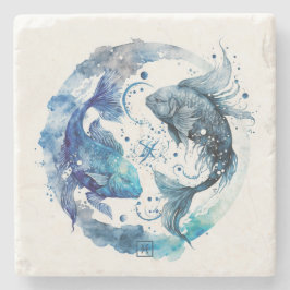 Create Your Own Watercolor Pisces Steinuntersetzer