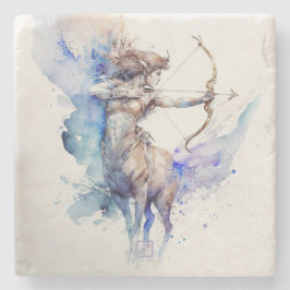 Create Your Own Watercolor Sagittarius Steinuntersetzer