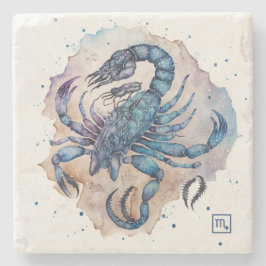 Create Your Own Watercolor Scorpio Steinuntersetzer