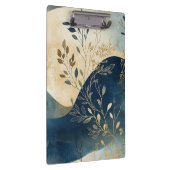 Create Your Own Wavy Blue Floral Minimalist Klemmbrett (Rechts)