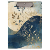 Create Your Own Wavy Blue Floral Minimalist Klemmbrett (Vorderseite)