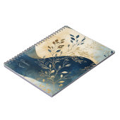 Create Your Own Wavy Blue Floral Minimalist Notizblock (Linke Seite)