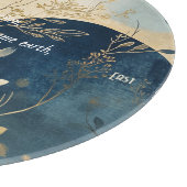 Create Your Own Wavy Blue Floral Minimalist Schneidebrett (Ecke)