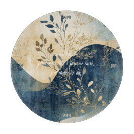 Create Your Own Wavy Blue Floral Minimalist Schneidebrett