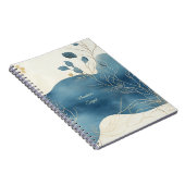 Create Your Own Wavy Blue Gold Floral Minimalist Notizblock (Rechte Seite)