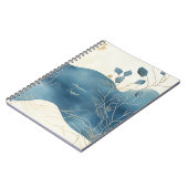 Create Your Own Wavy Blue Gold Floral Minimalist Notizblock (Linke Seite)