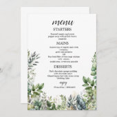 Create Your Own wedding eucalyptus Flat Menu Menükarte (Vorne/Hinten)